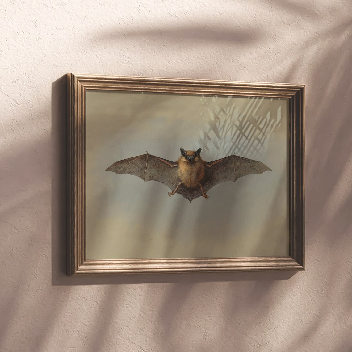 Vintage Brown Bat With Spread Wings Dark Academia Nature Poster - Image 6