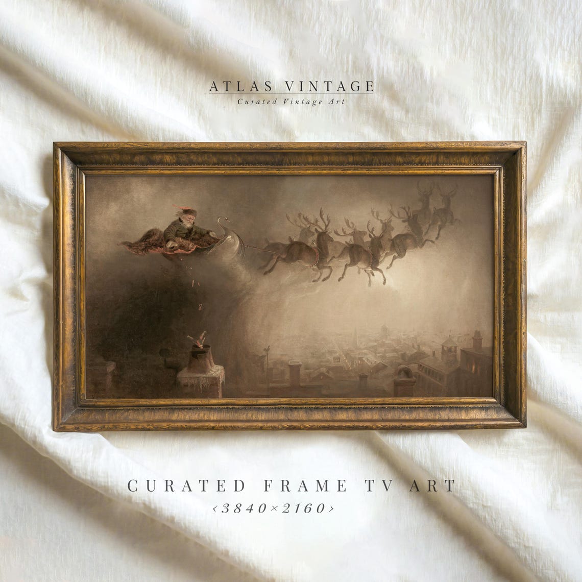 Christmas Frame TV Art Bundle 140 Plus Vintage Winter Images Print - Image 5