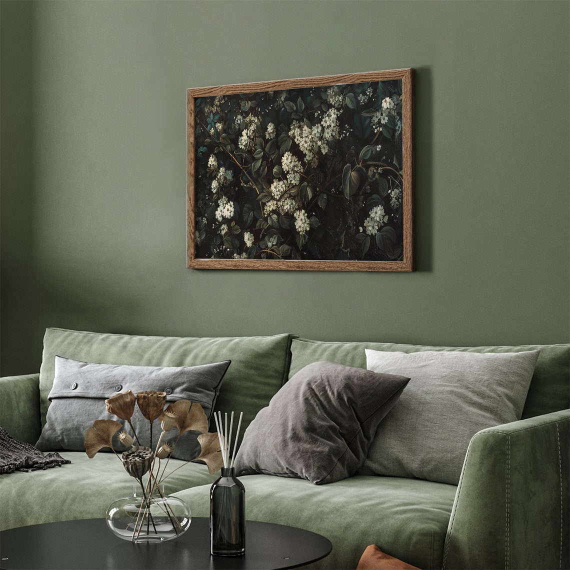 White Flower Landscape Frame Tv Art Vintage Wildflower Meadow Painting Tv Art Dark Moody Floral Screensaver French Country Decor - Image 7