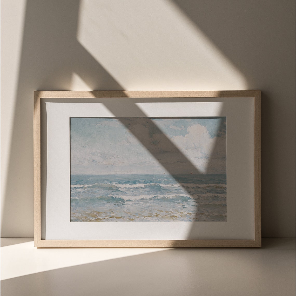 Blue Ocean Waves Under Cloudy Sky Gentle Coastal Seascape Wall Poster - Image 7