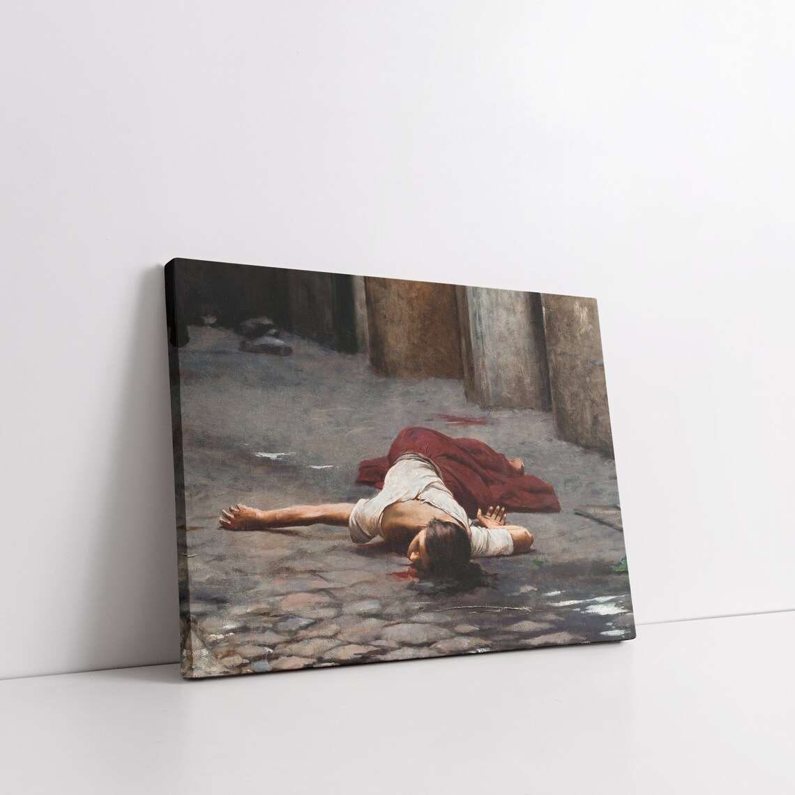 Moody Dark Alley Fallen Woman Dramatic Oil Painting Dark Academia Poster - Image 6