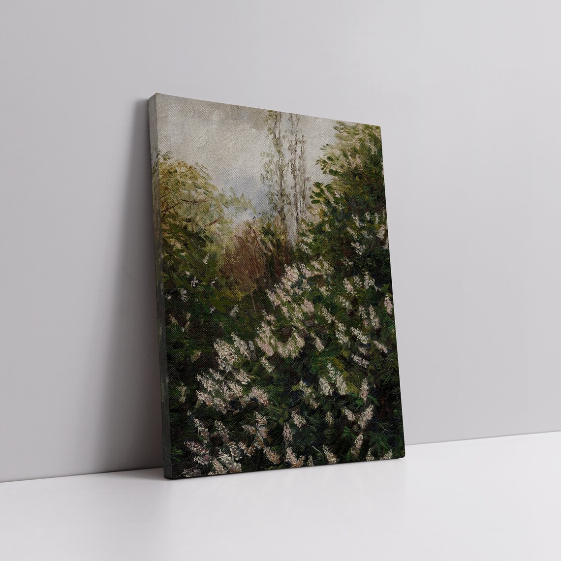White Blossom Tree In Spring Impressionist Vintage Botanical Art Poster - Image 3