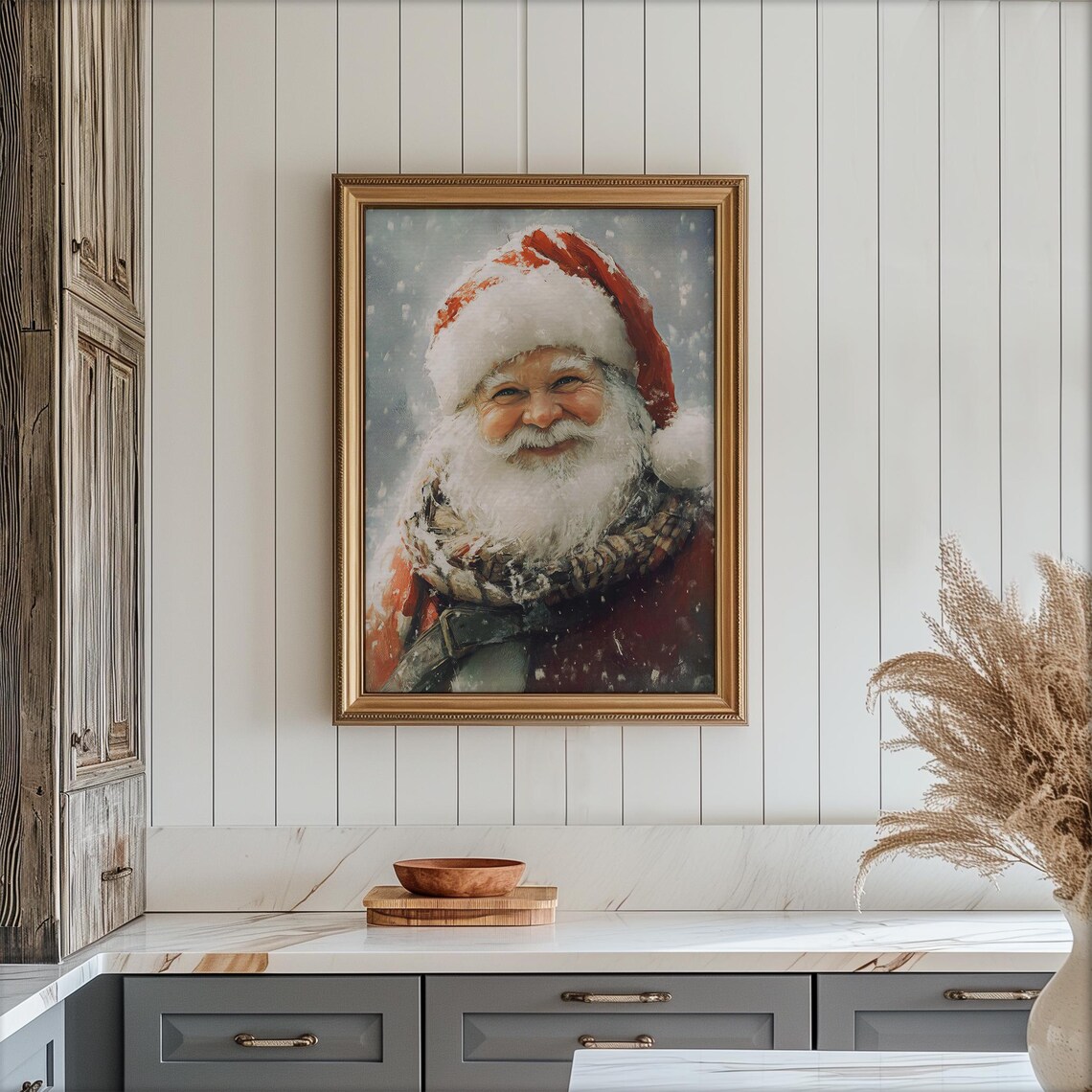 Vintage Christmas Santa Claus Print Santa Claus Oil Painting Christmas Wall Decor Festive Wall Art Xmas Holiday Prints - Image 6