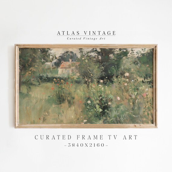 Cottage Flower Garden Cottagecore Meadow Spring Frame TV Art Print