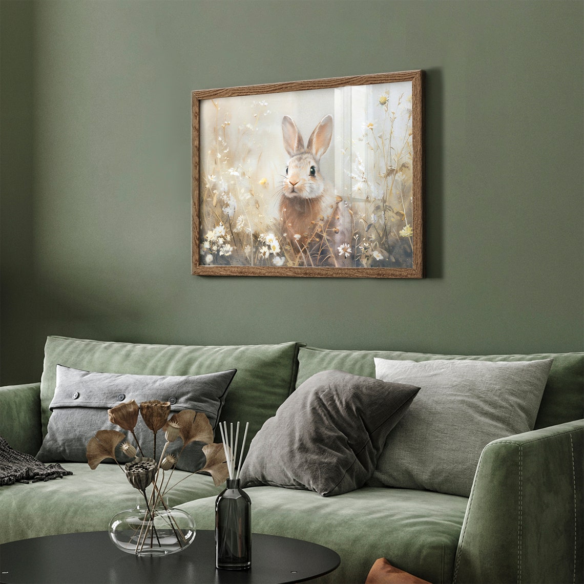 Easter Bunny in Wildflower Meadow Poster Vintage Spring Rabbit Art - Image 5