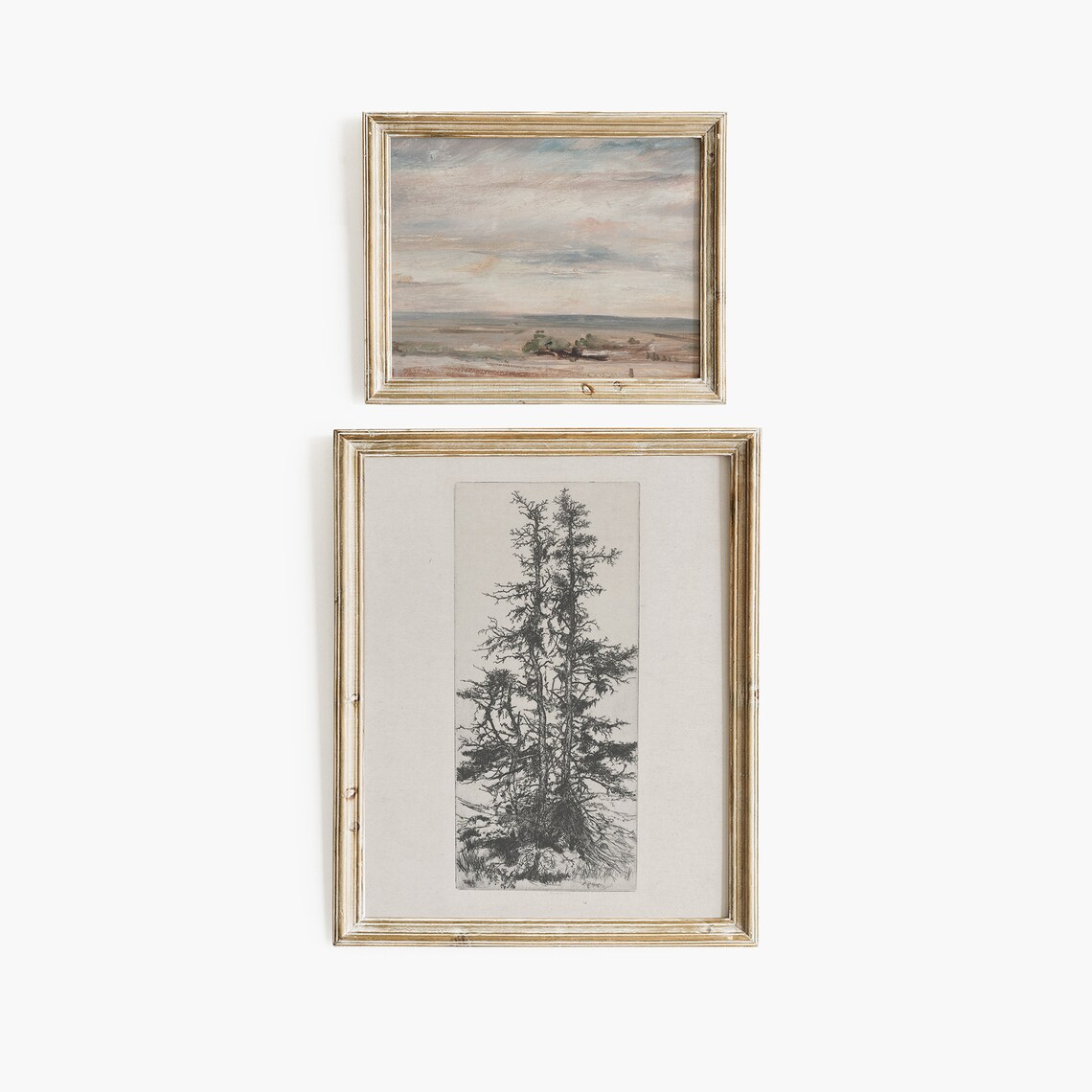 Ten Piece Curated Vintage Gallery Wall Set Landscapes Florals Sketches Print - Image 6