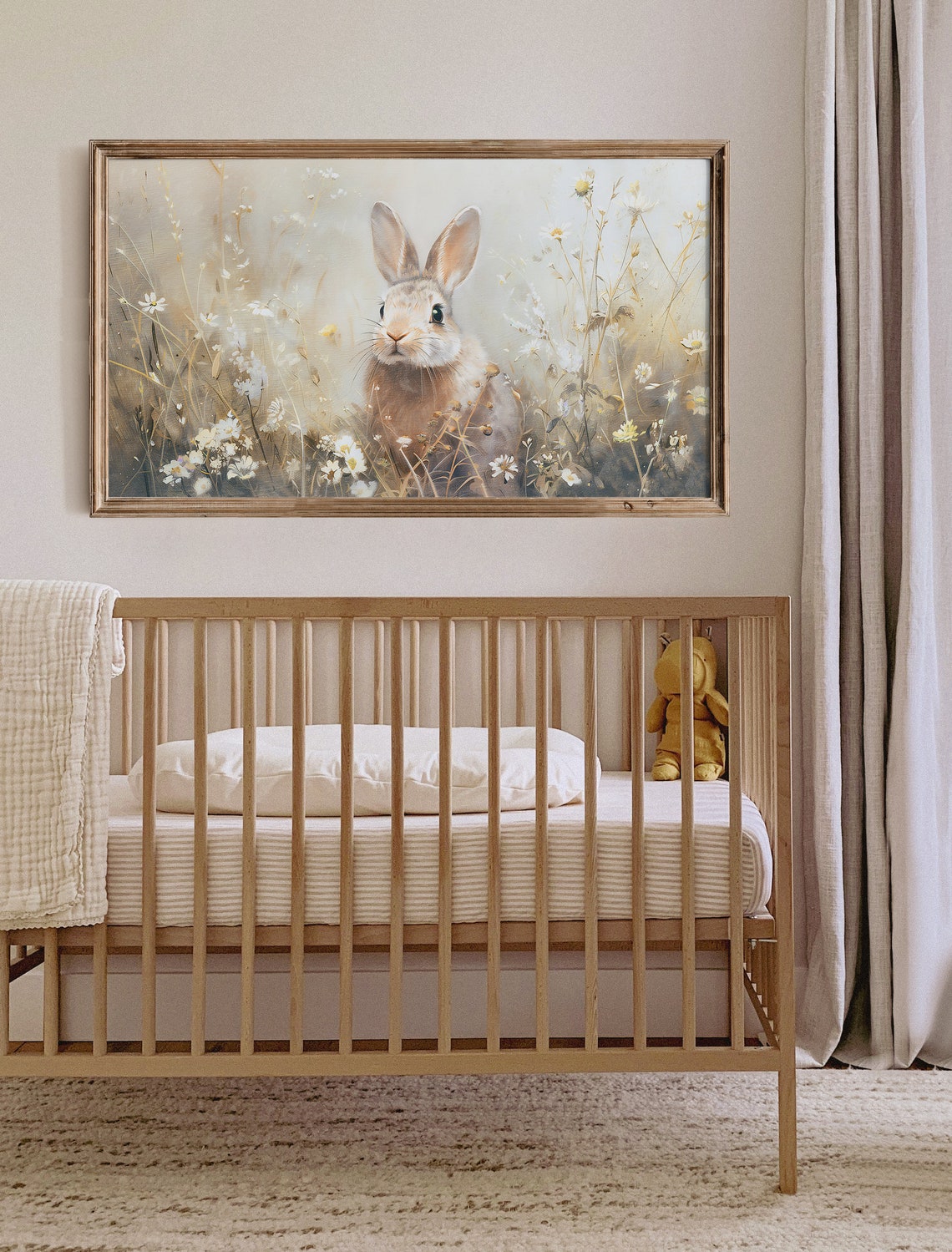 Easter Bunny in Wildflower Meadow Poster Vintage Spring Rabbit Art - Image 7