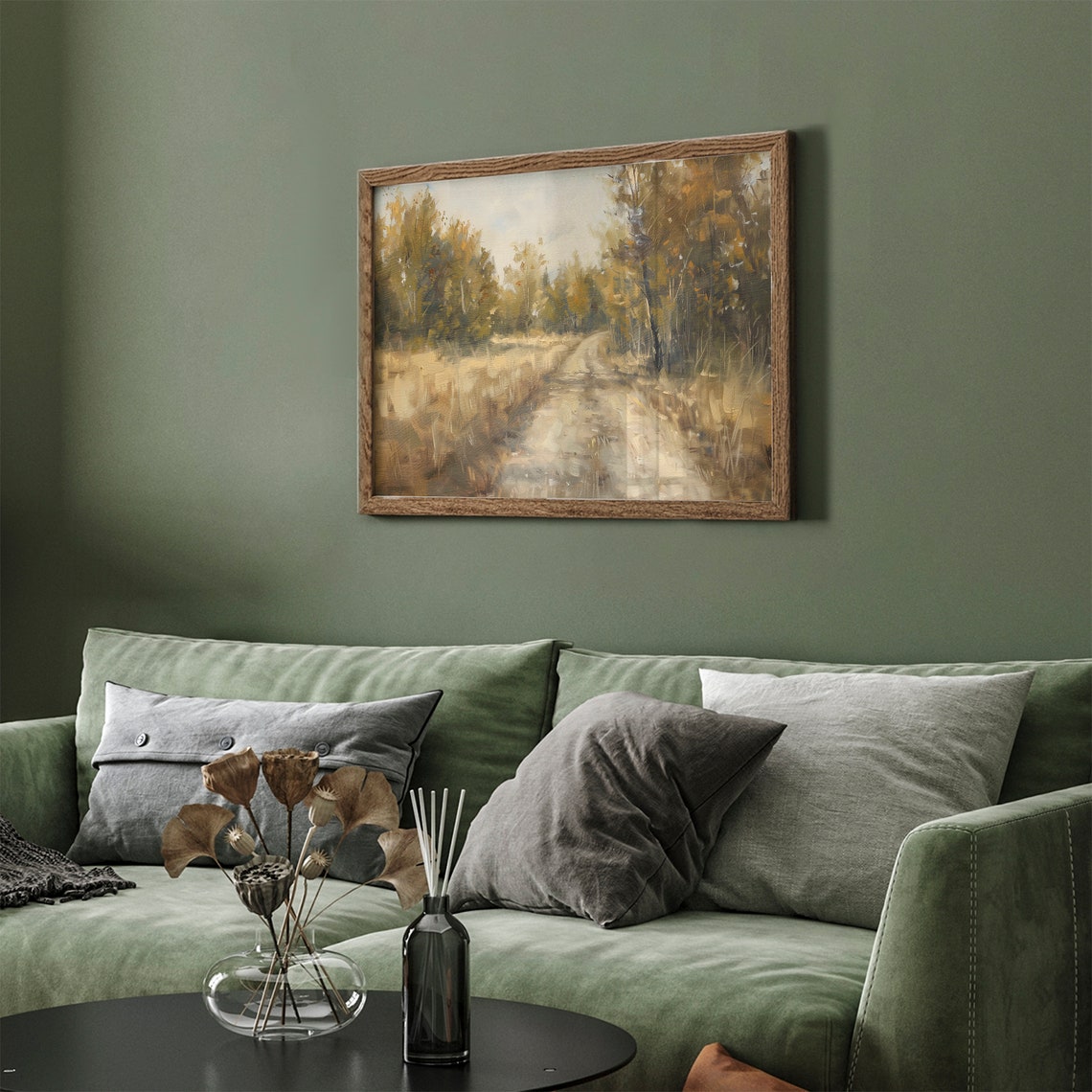 Autumn Dirt Road through Golden Trees Countryside Lane Poster - Image 4