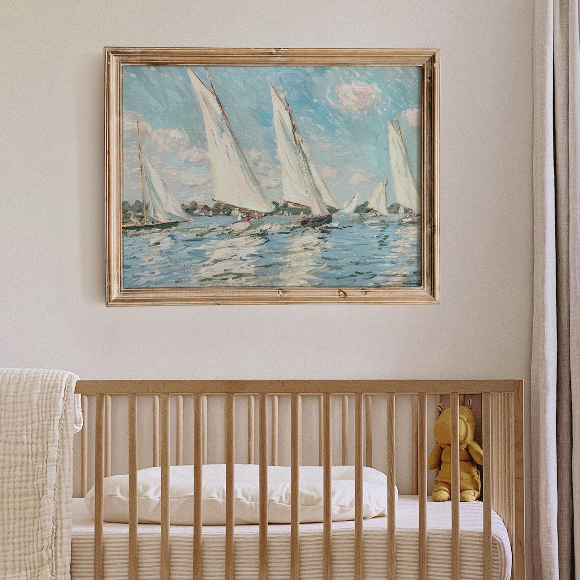 Sailboat Regatta Race Impressionist Vintage Seascape Painting Poster - Image 5