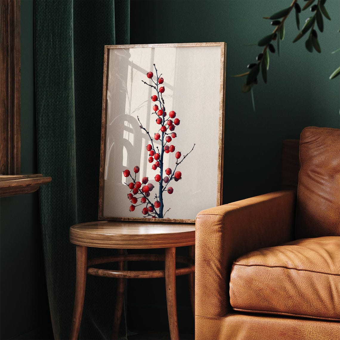 Red Winterberry Branch Vintage Botanical Illustration Poster - Image 7