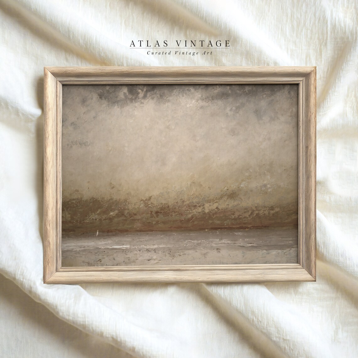 Muted Gray Abstract Coastal Painting Neutral Beach Bathroom Decor Poster - Image 2