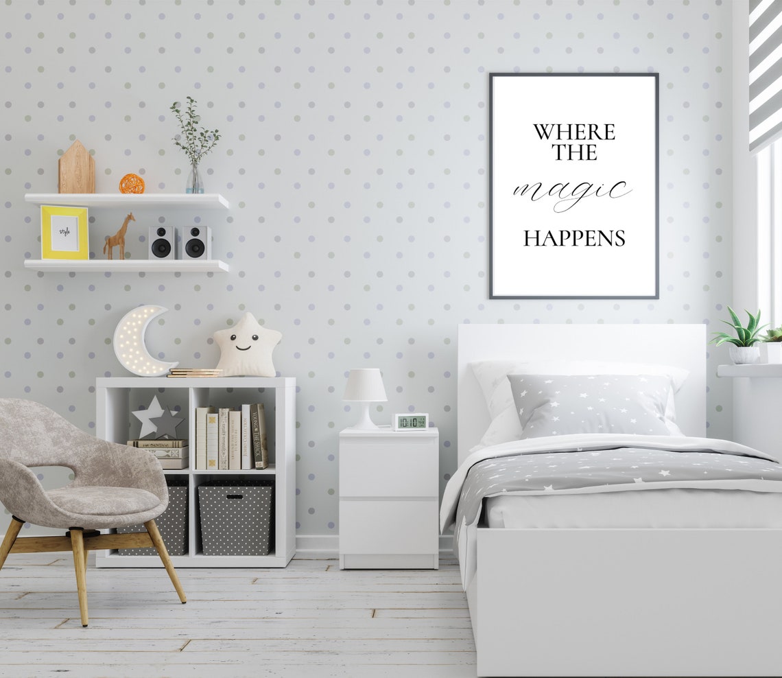 Where The Magic Happens Script Quote Bedroom Home Decor Poster - Image 3