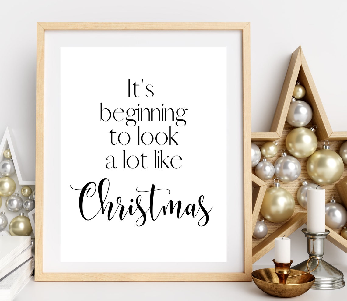 Its Beginning To Look A Lot Like Christmas Script Serif Poster