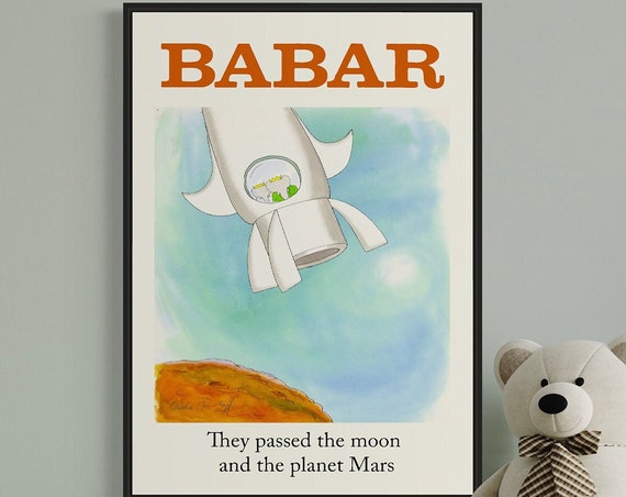 Babar The Elephant, Nursery Decor Art Print