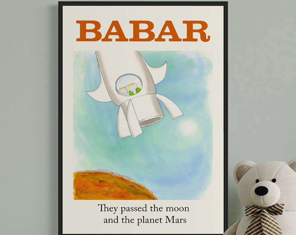 Babar The Elephant, Nursery Decor Art Print