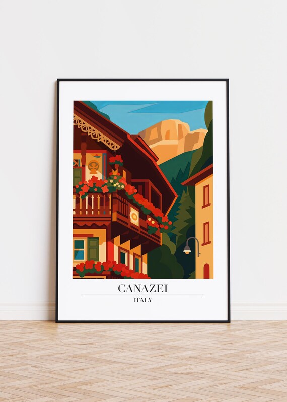 Canazei Italy Modern Travel Poster