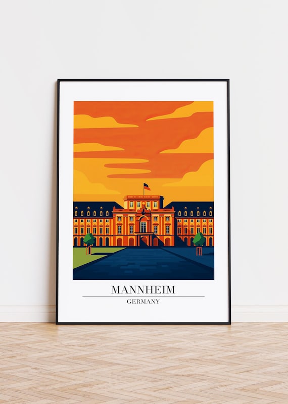 Mannheim Cityscape Poster Modern German Illustration Art