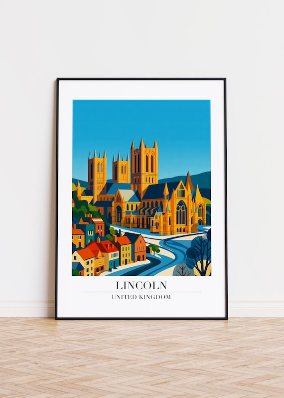Lincoln Uk Poster Modern Illustration Art Print