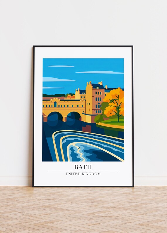 Bath Uk Poster City Illustration Art Print
