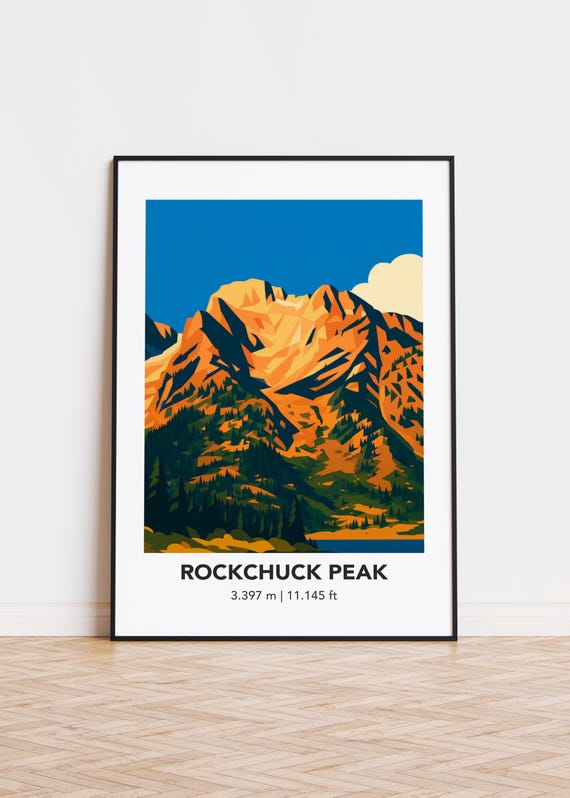 Rockchuck Peak Poster Print Illustration Art Mountain