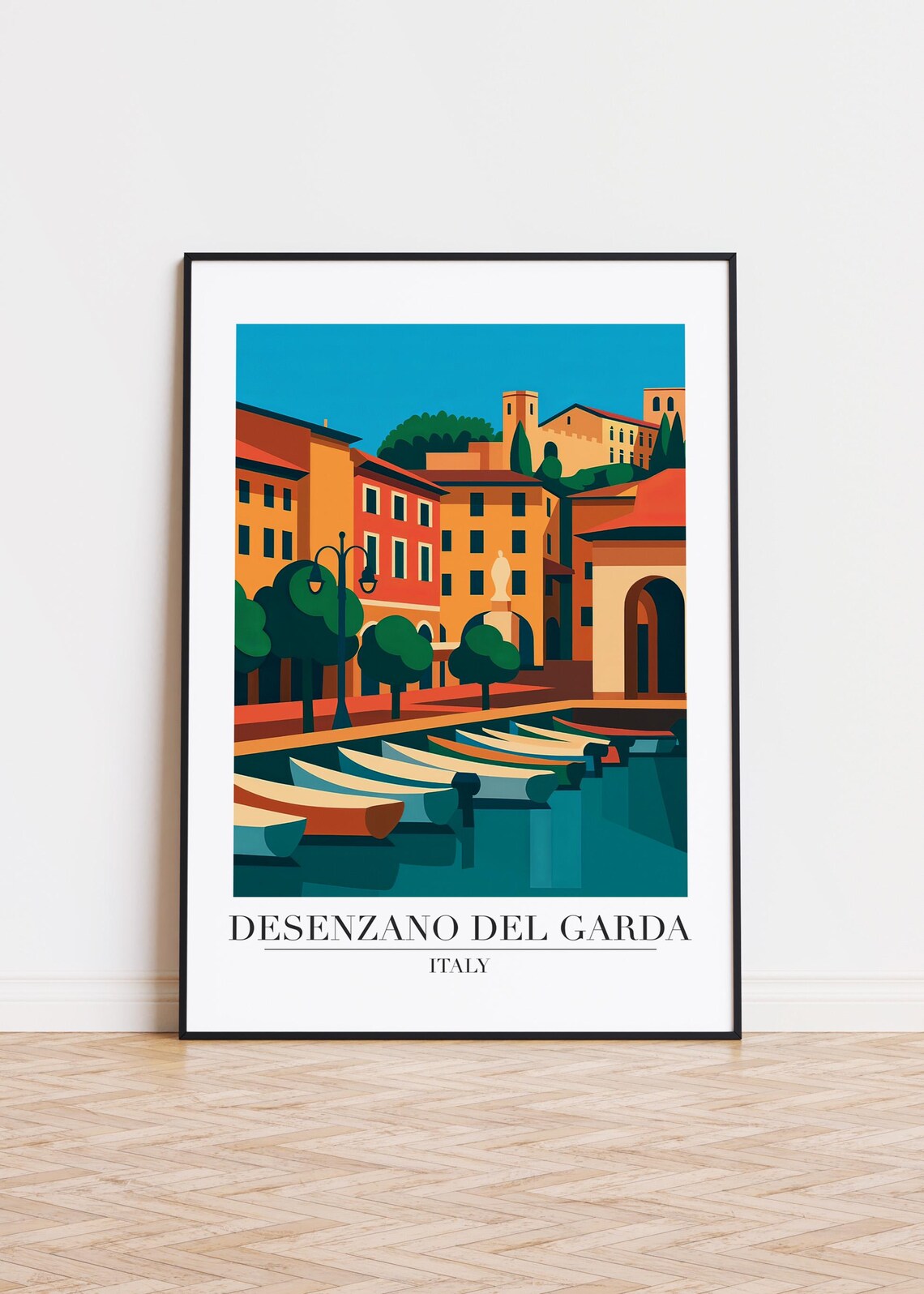 Desenzano Del Garda Italy, Modern Travel Poster