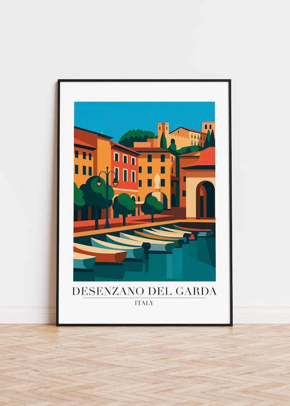 Desenzano Del Garda Italy, Modern Travel Poster