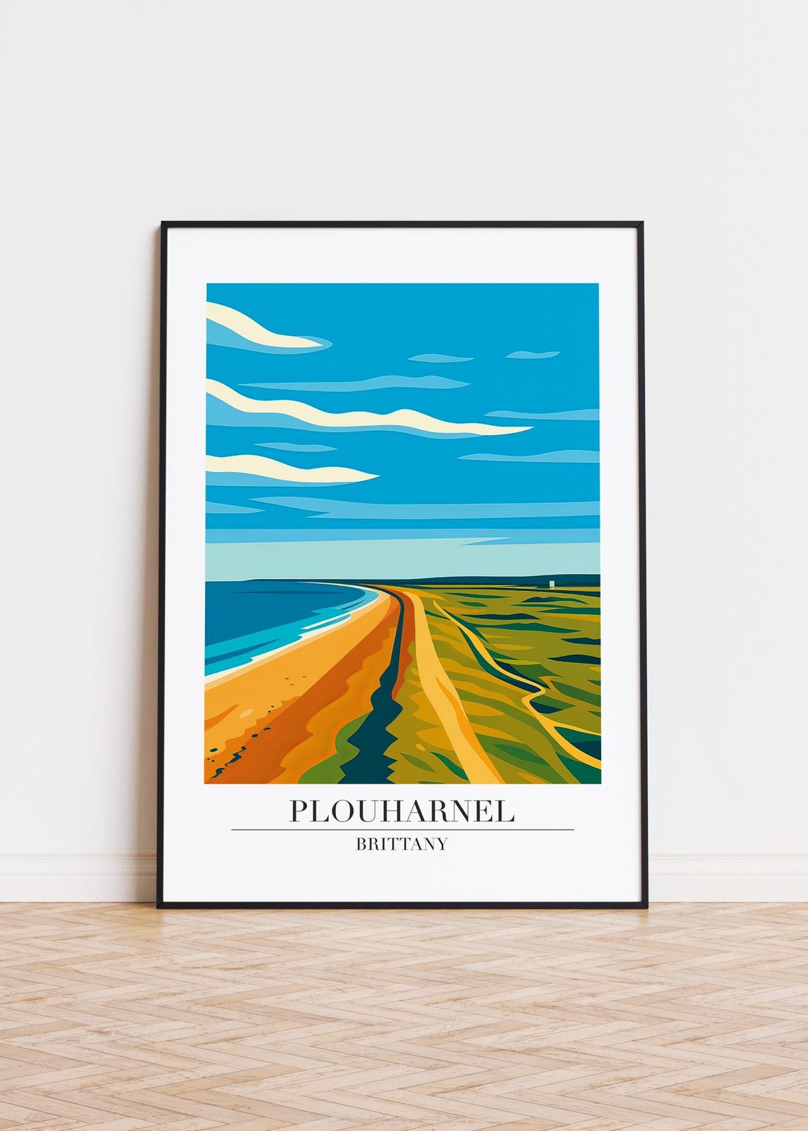 Plouharnel Brittany France Golden Dunes Surf Beach Travel Poster