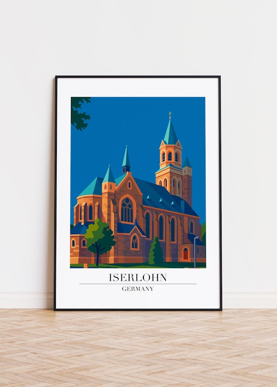 Iserlohn Germany Poster Modern City Illustration Art