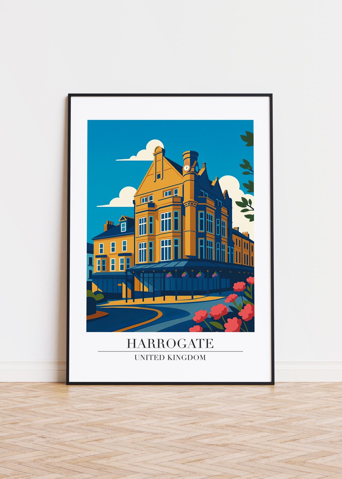 Harrogate UK Poster, Modern Illustration Art Print