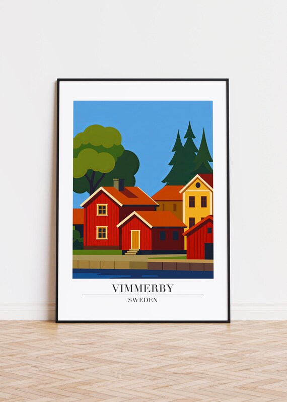 Vimmerby Sweden Poster City Illustration Art Print