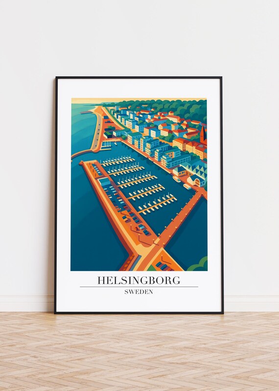 Helsingborg Sweden Poster City Illustration Art Print