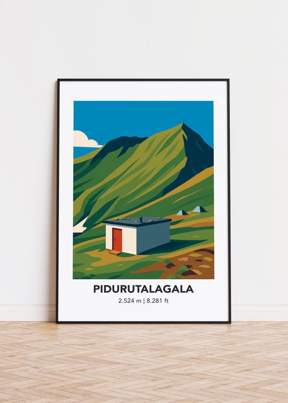 Pidurutalagala Mountain Print Modern Minimalist Art Poster