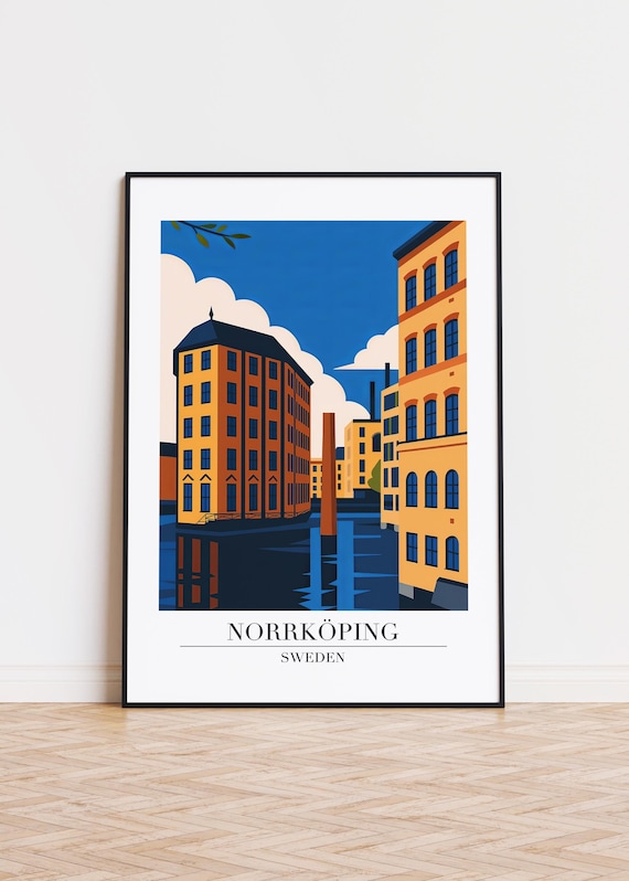 Norrkping Sweden Poster City Illustration Art Print