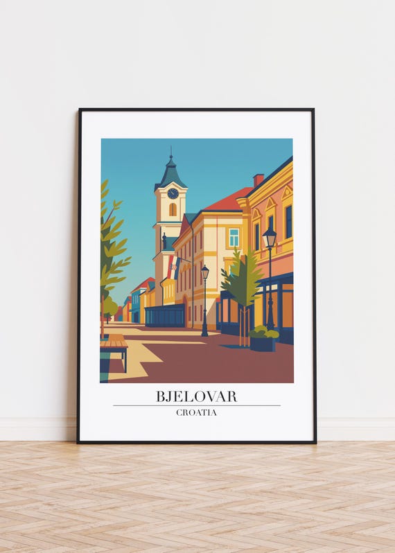 Bjelovar Croatia Poster City Skyline Art Print