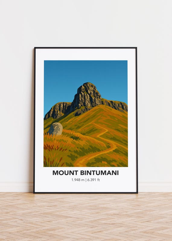 Mount Bintumani Poster Sierra Leone Mountain Illustration