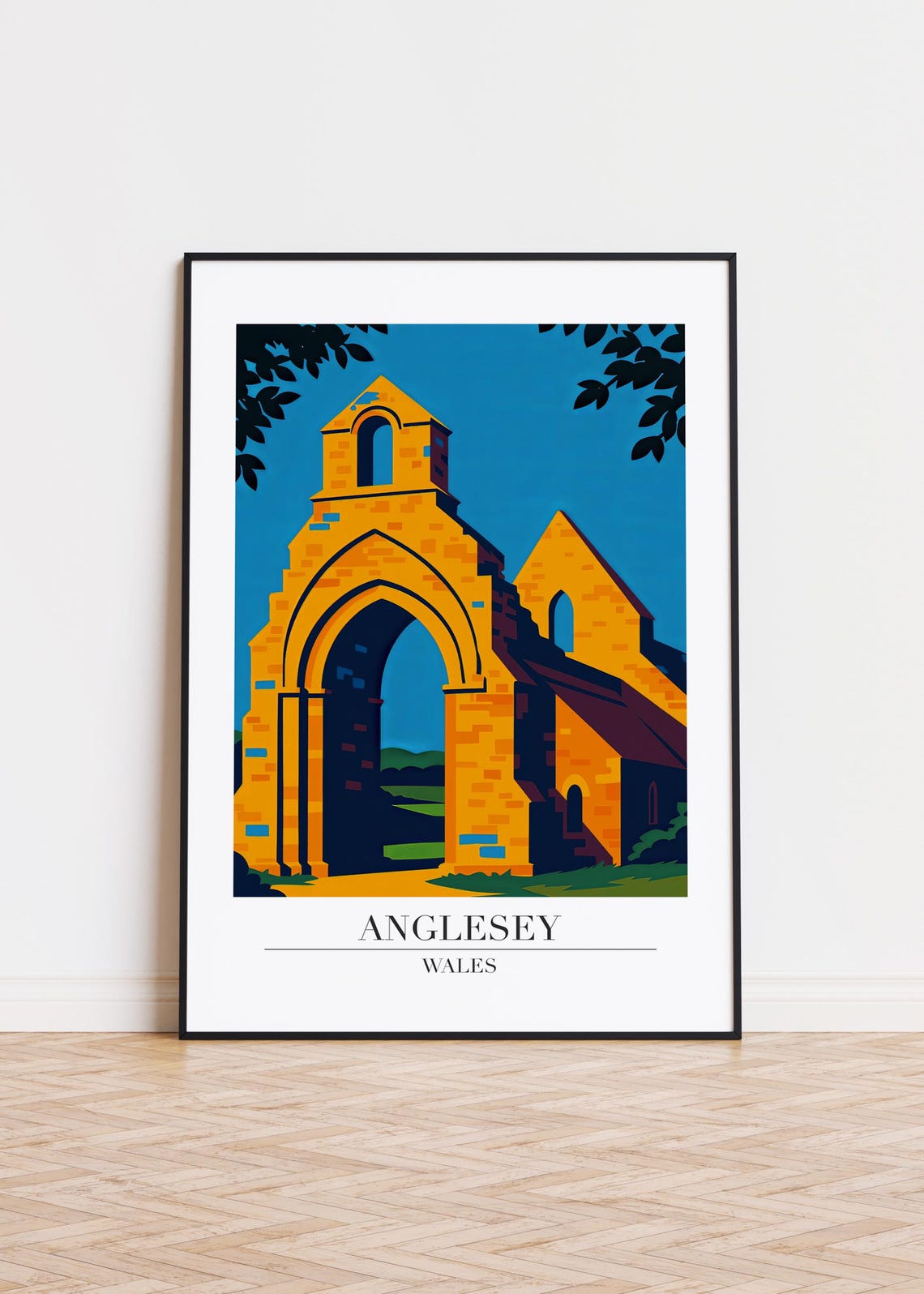 Anglesey Wales Stone Archway Historic Chapel Travel Art Poster