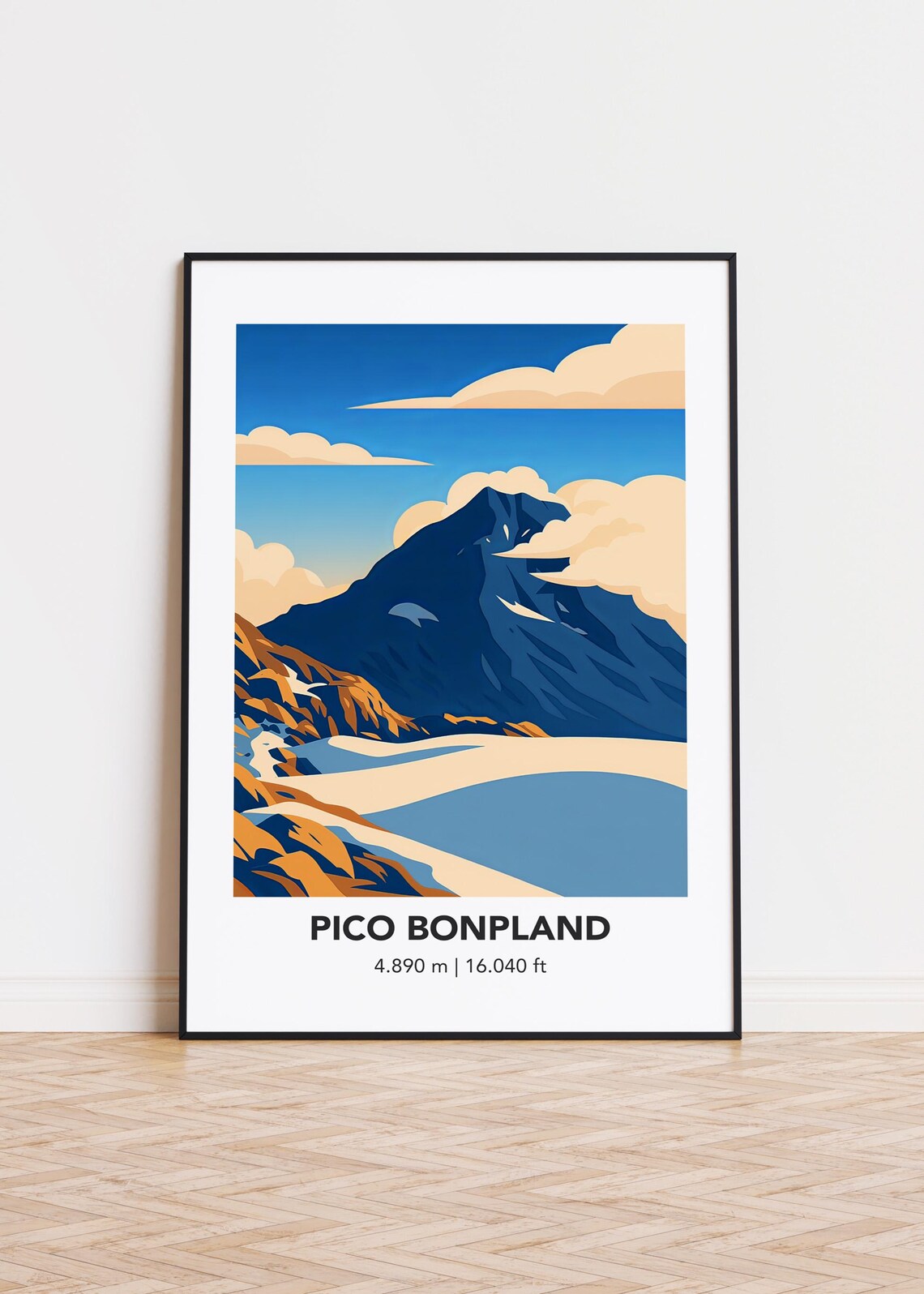 Pico Bonpland Mountain Illustration, Poster
