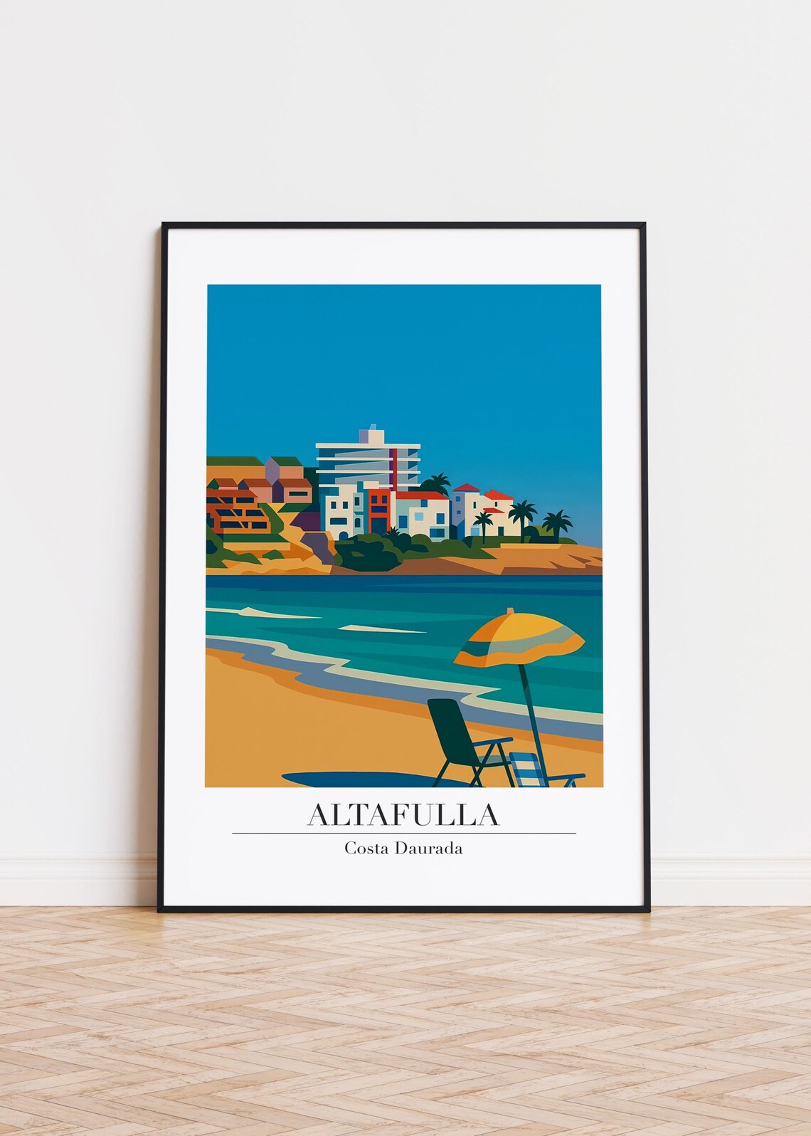 Altafulla Spain Travel Poster, Modern Art Print