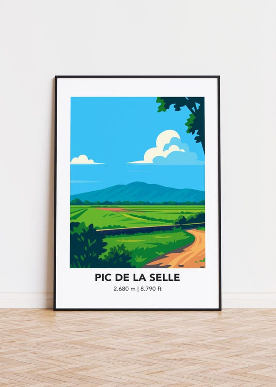 Pic De La Selle Mountain Print Modern Minimalist Art Poster
