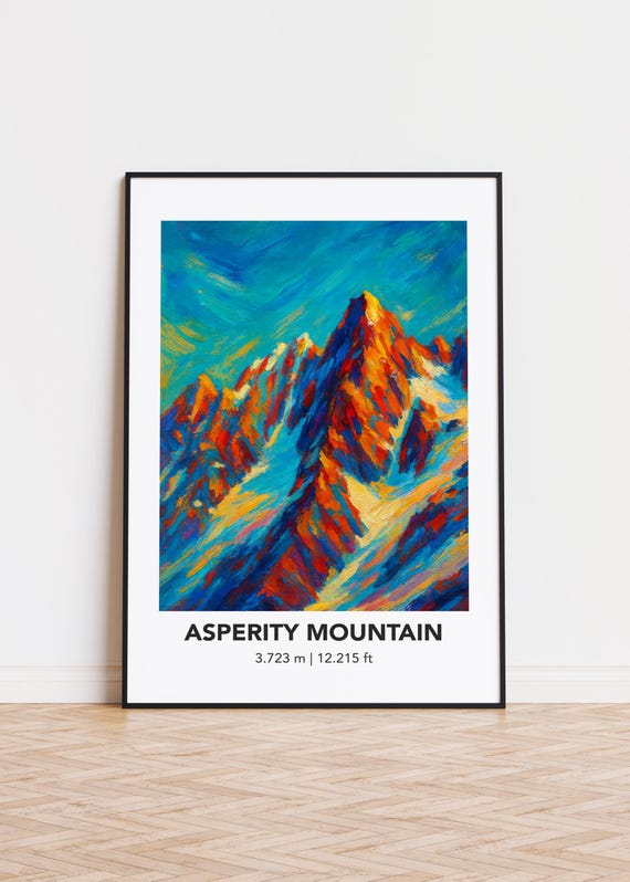 Asperity Mountain Poster Print Modern Oil Painting Style Art