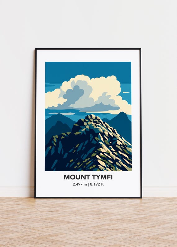 Mount Tymfi Mountain Print Modern Minimalist Art Poster