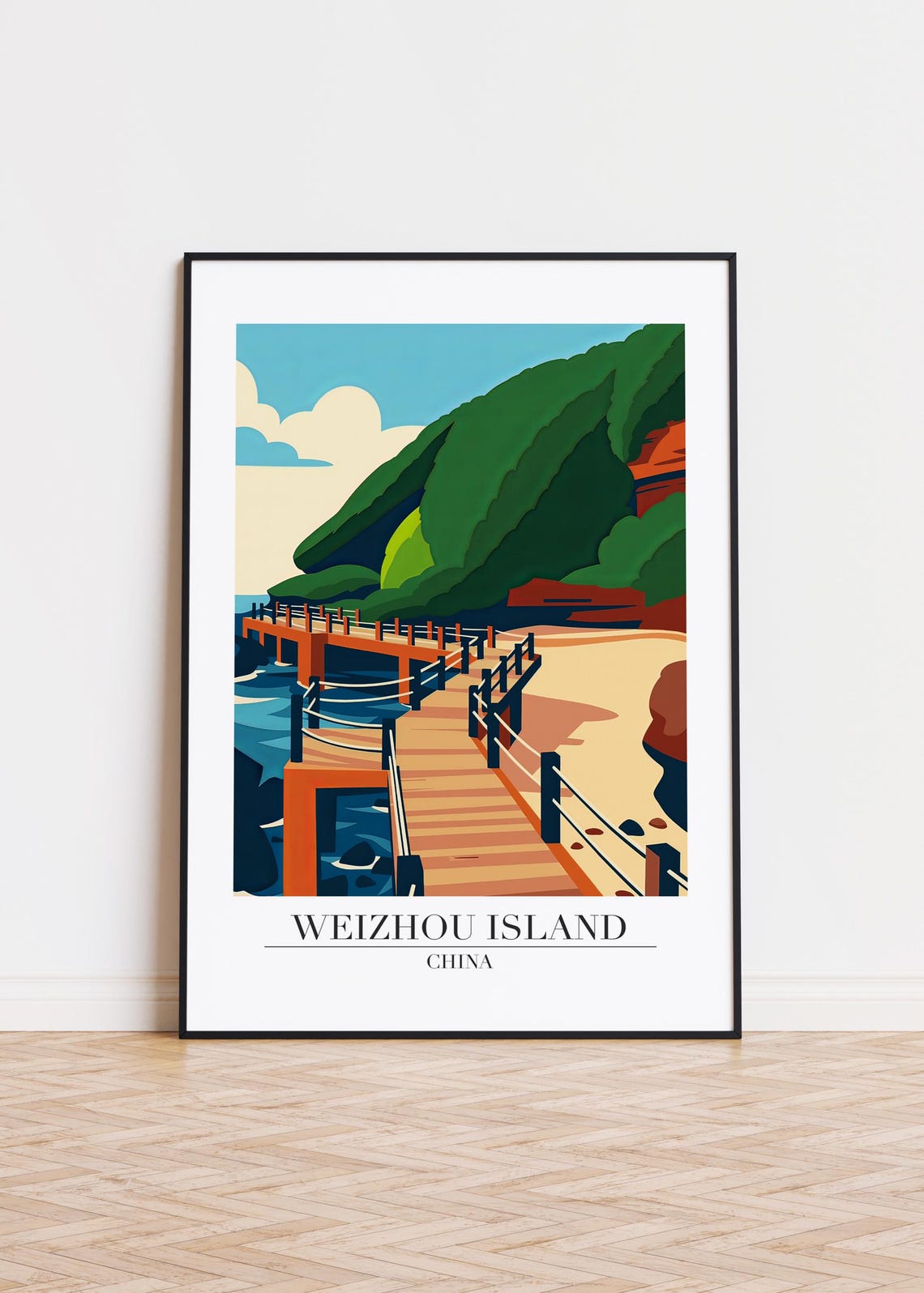 Weizhou Island Travel Poster, China