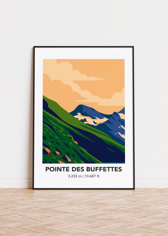Pointe Des Buffettes Poster Print Illustration Art Mountain