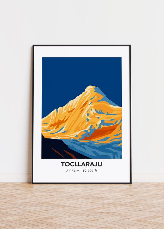Tocllaraju Mountain Art Print Modern Minimalist Poster
