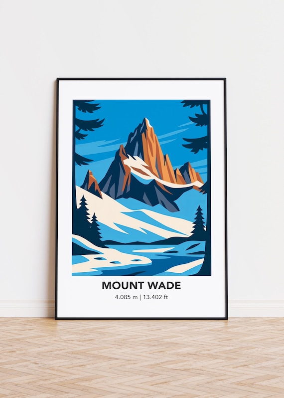 Mount Wade Art Print Modern Mountain Illustration