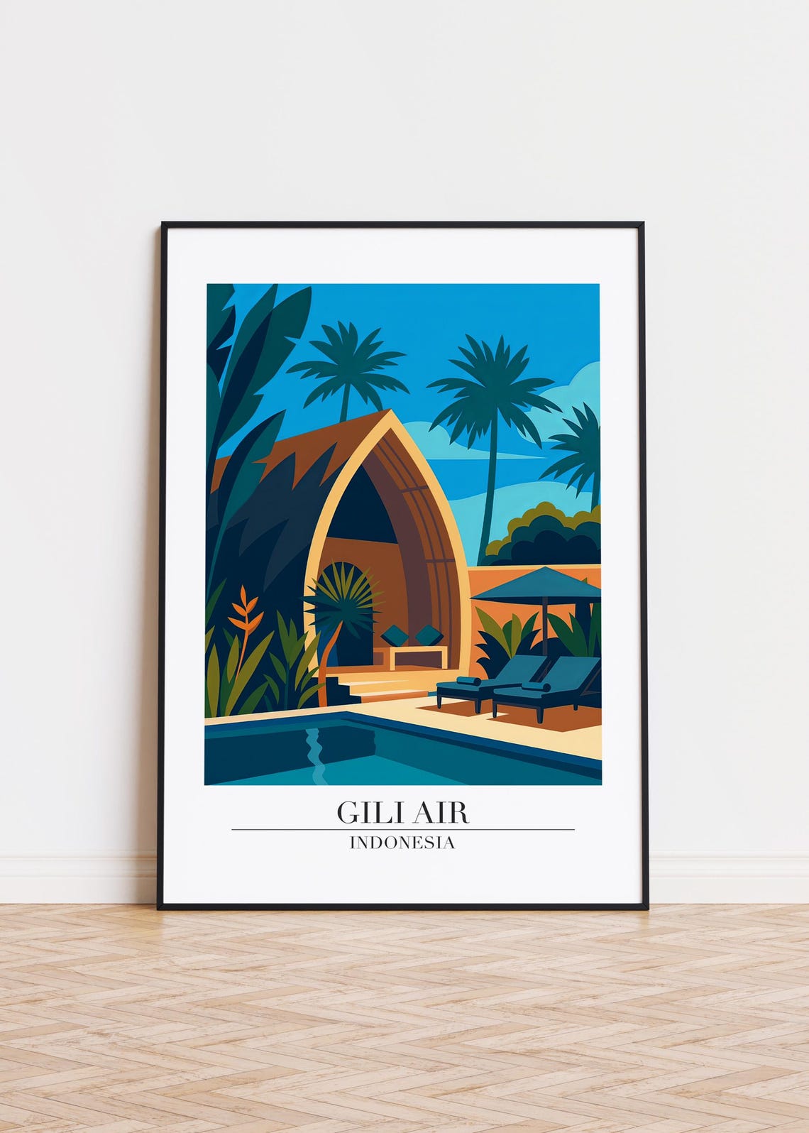 Gili Air Indonesia Tropical Villa Pool Palm Oasis Resort Poster