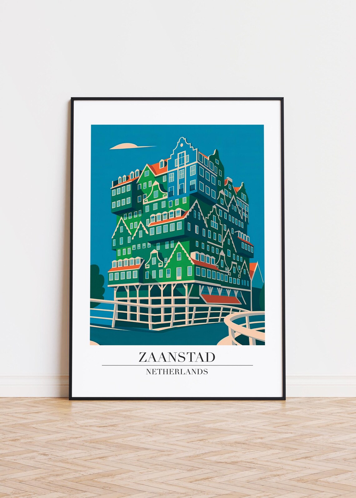 Zaanstad Cityscape Poster, Modern Netherlands