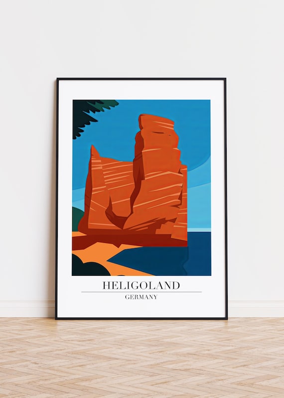 Heligoland Germany Poster Modern Travel Illustration Art