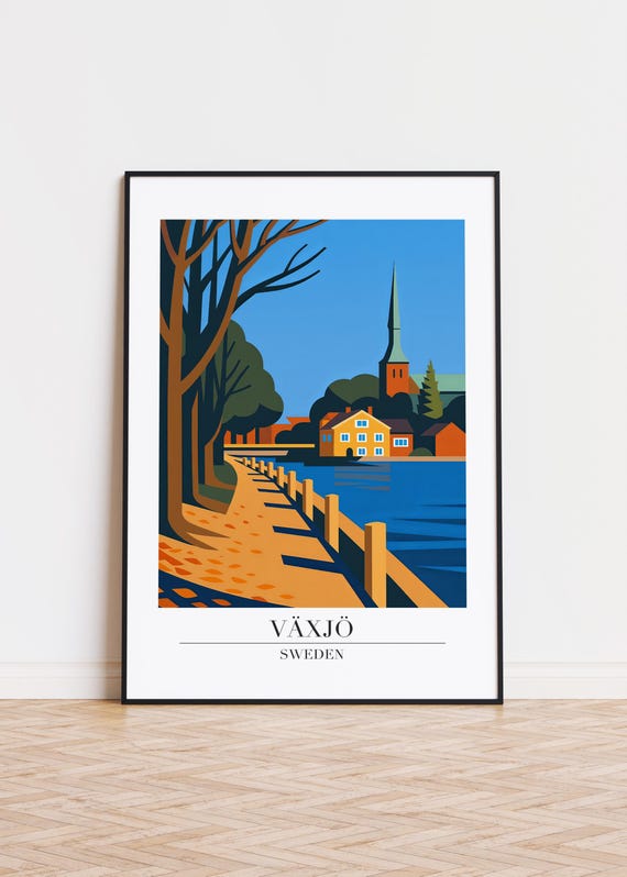 Vxj Sweden Poster City Illustration Art Print