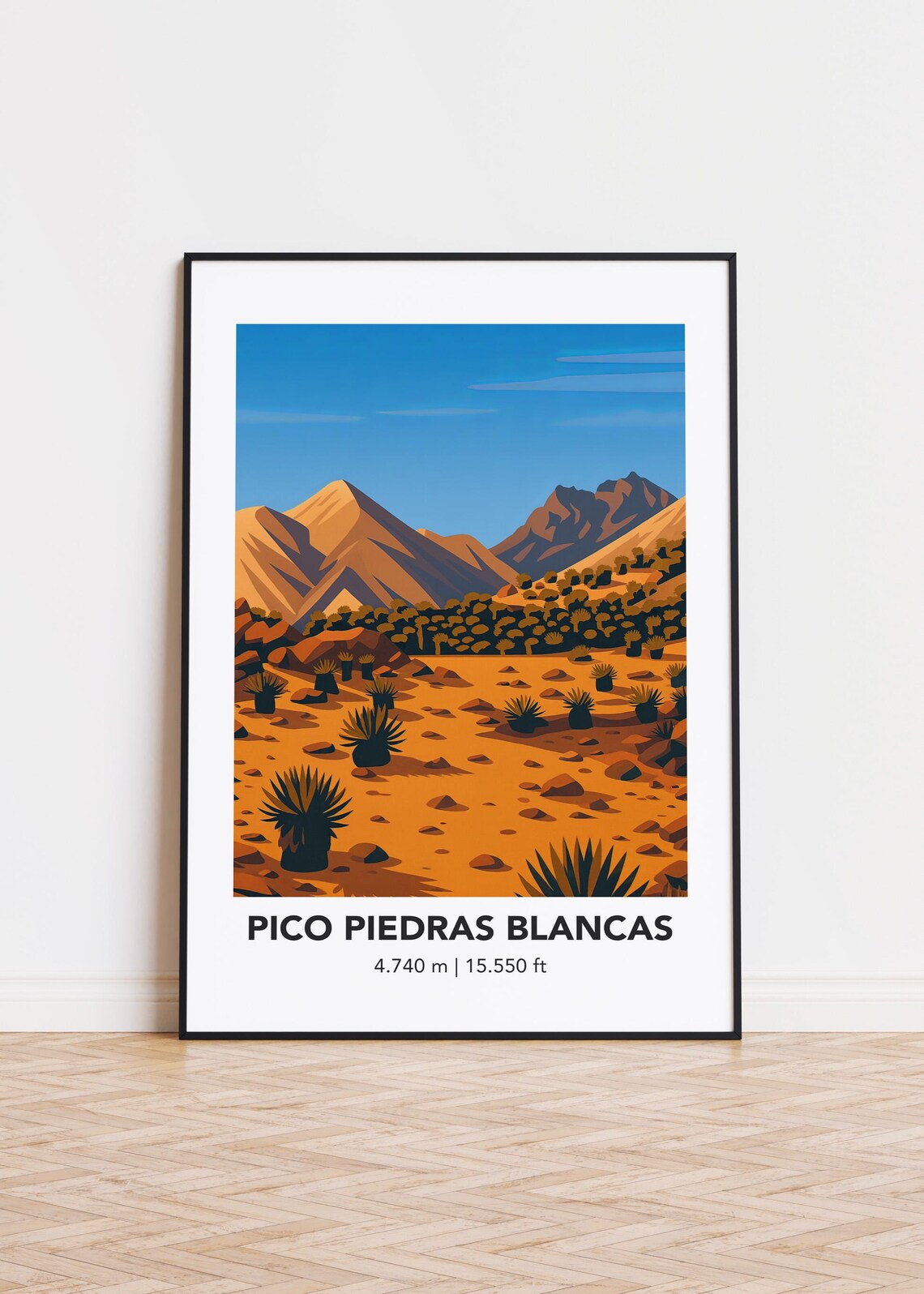 Pico Piedras Blancas Modern Mountain Poster
